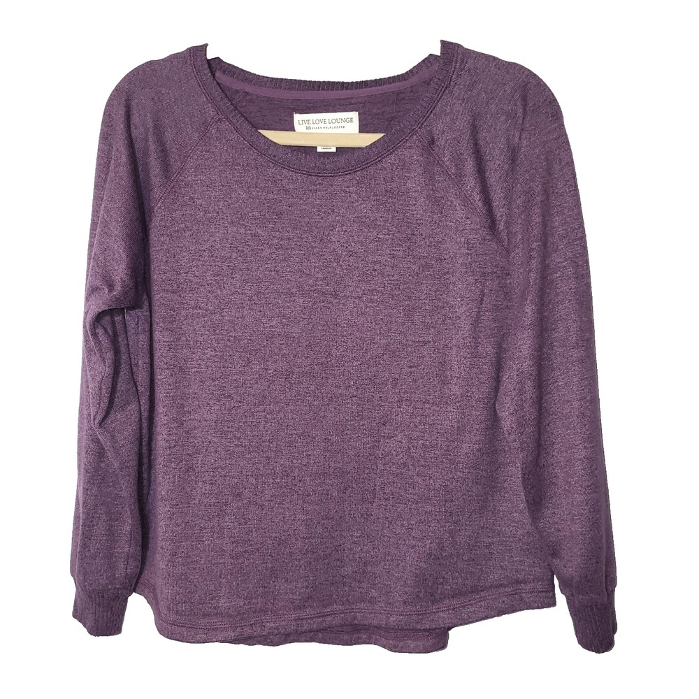Live Love Lounge‎ by Karen Neuburger Purple Sweatshirt Raglan Sleeves Size Large